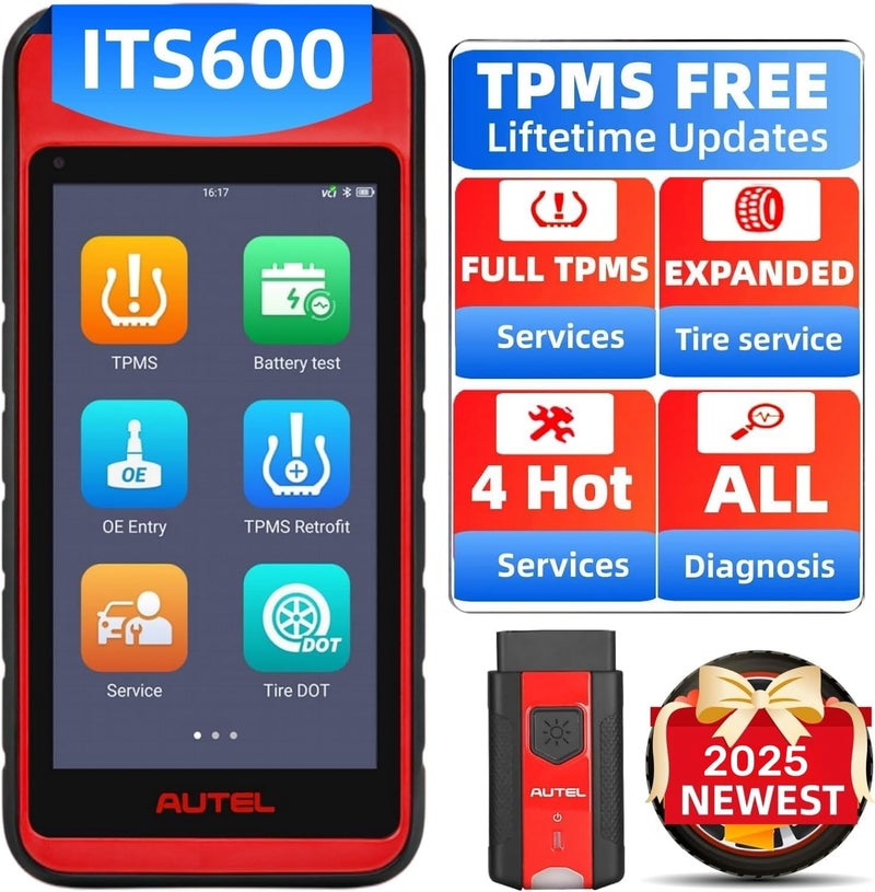Autel MaxiTPMS ITS600 2025 Advanced TPMS Tablet Service Diagnostic Tool Wireless Android Bluetooth VCI VINscan Mx Sensor Programming OBD2 Relearn Special FunctionsOil Reset BMS SAS EPB