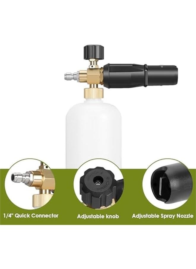Generic - Foam Cannon for Pressure Washer - Adjustable Foam Lance with 1/4 Quick Connector, Car Foam Sprayer, Pressure Washer Soap Dispenser, Car Wash Soap Sprayer, 1 Liter - Image 1