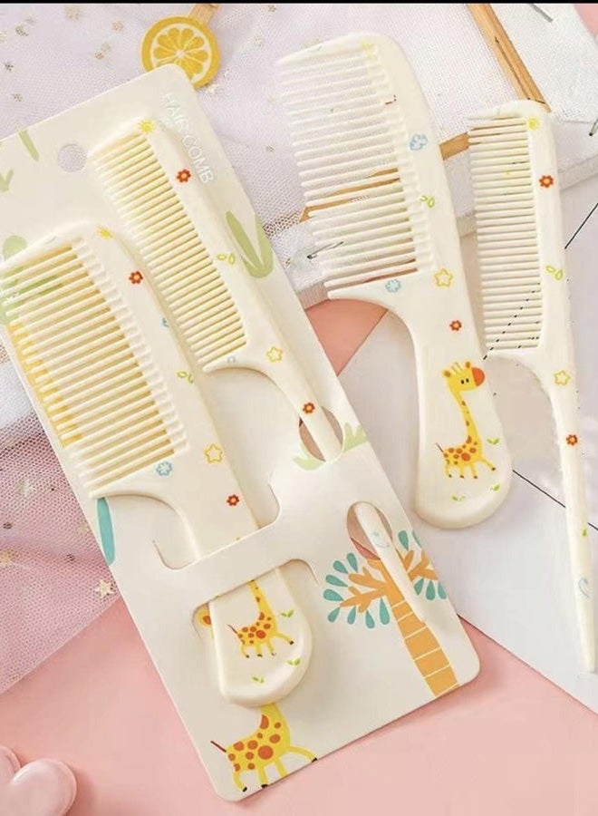 Girls Kids Cute Hair Comb Set, Portable Anti-Static Plastic Hairdressing Comb Hair Comb Gift (Yellow Comb)