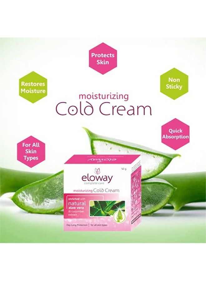 Eloway Cold Cream Pack Of 6 (50G Each)For All Skin Type ;; With Spf15 Protection ;; Nonsticky;; Enriched With Natural Aloe Vera And Cucumber Extract For Nourishment And Moisturizing Skin - Image 3