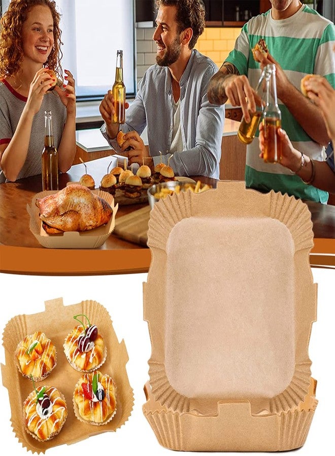 بطانات ورقية للاستخدام مرة واحدة للقلاية الهوائية، 8 بوصة، 100 قطعة، بطانات ورقية غير لاصقة، مقاومة للزيت والماء، وسادات ورقية للقلي والخبز في الفرن والقلاية الهوائية والتحميص والميكروويف - Image 5