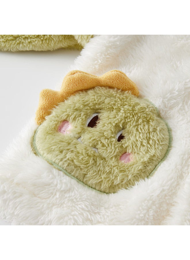 Wellber Kids Coral Fleece Pajamas Boys And Girls Baby Homewear Warm Two-piece Set Autumn Winter Little Dinosaur 120