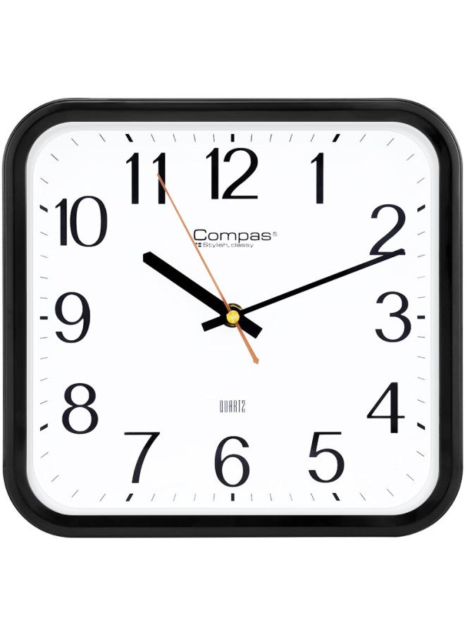 Compas Wall Clock Living Room Creative Simple Square Clock Quartz Clock Wall Clock 2548 Black - Image 2