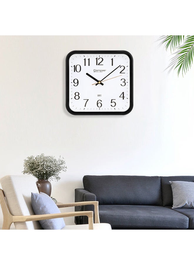 Compas Wall Clock Living Room Creative Simple Square Clock Quartz Clock Wall Clock 2548 Black - Image 4