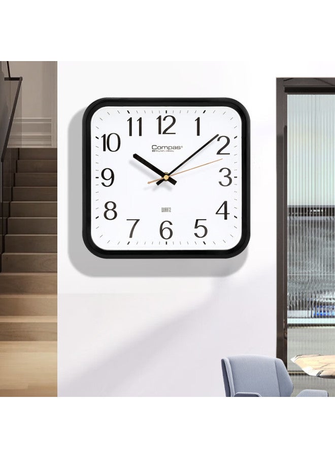 Compas Wall Clock Living Room Creative Simple Square Clock Quartz Clock Wall Clock 2548 Black - Image 1