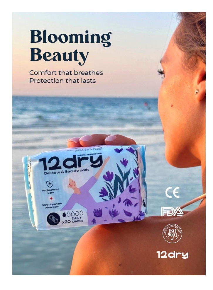 12dry Ultra-Thin Sanitary Pads, 3 Packs × 6 (Total 18 Pads, 350mm, Heavy Flow) – Super Absorbent, Leak-Proof, Odor & Bacteria Protection, Soft & Breathable with AirCool Technology, FDA & FSC Certified - Image 4