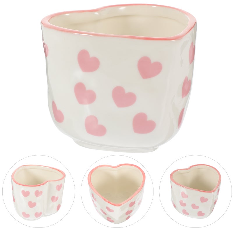 Heart Ceramic Candle Holder Ceramic Candlestick Romantic Candle Holder Desktop Candle Cup - Image 3