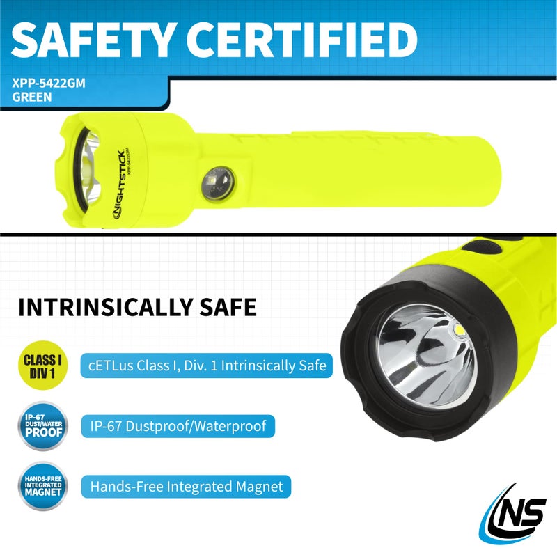 Nightstick XPP-5422GM Intrinsically Safe Dual-Light Flashlight w/Magnets-3 AA (not Included) -Green-UL913, Multicolor - Image 5
