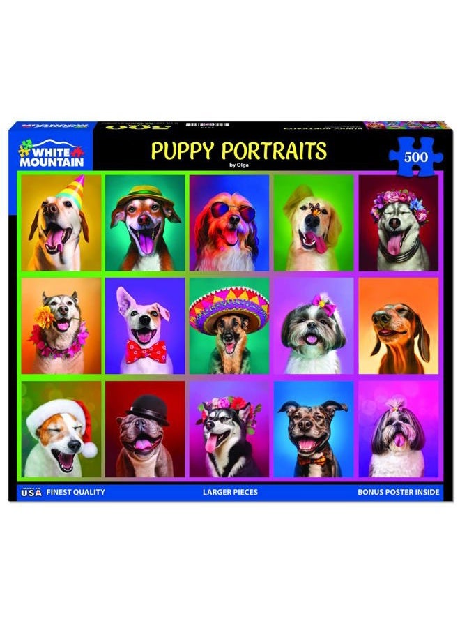 WHITE MOUNTAIN Puzzles - Puppy Portraits - 500 Piece Jigsaw Puzzle - Image 2