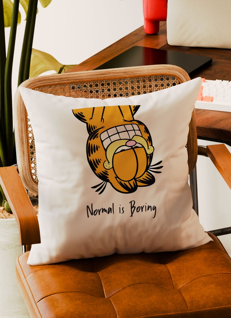 LOUD UNIVERSE Decorative Cushion Garfield Normal Is Boring Quote Couch Cushion - Image 3