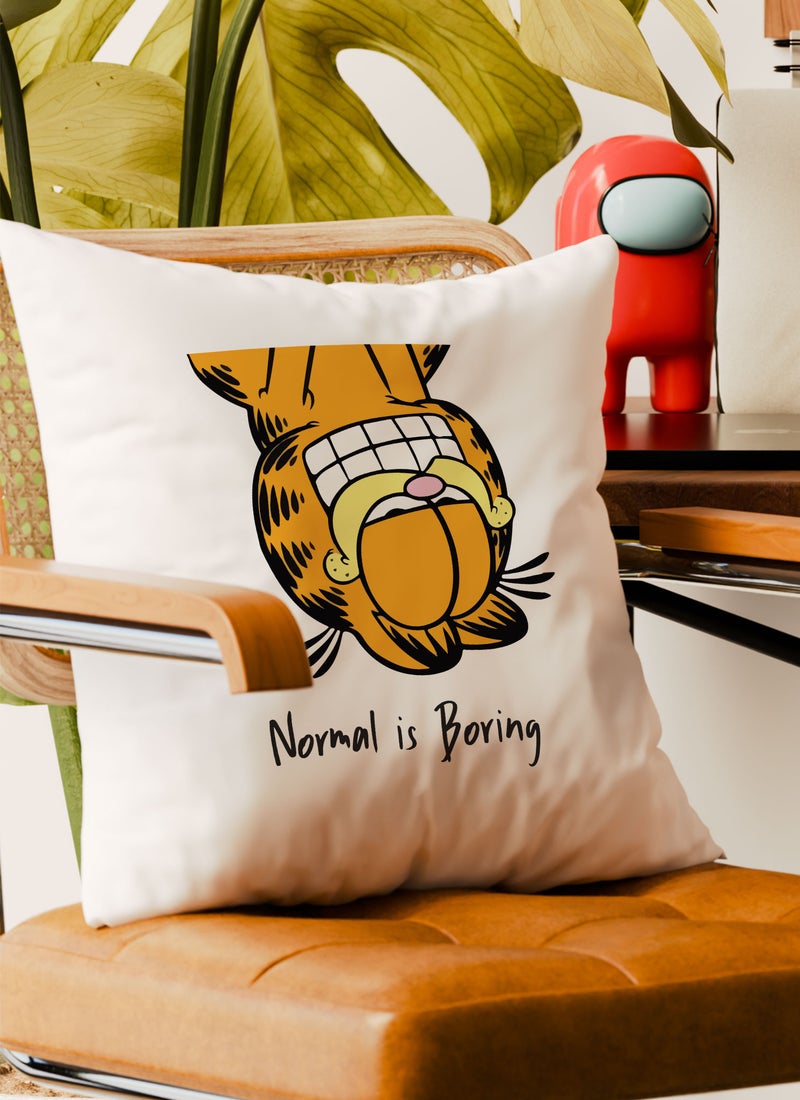 LOUD UNIVERSE Decorative Cushion Garfield Normal Is Boring Quote Couch Cushion - Image 4