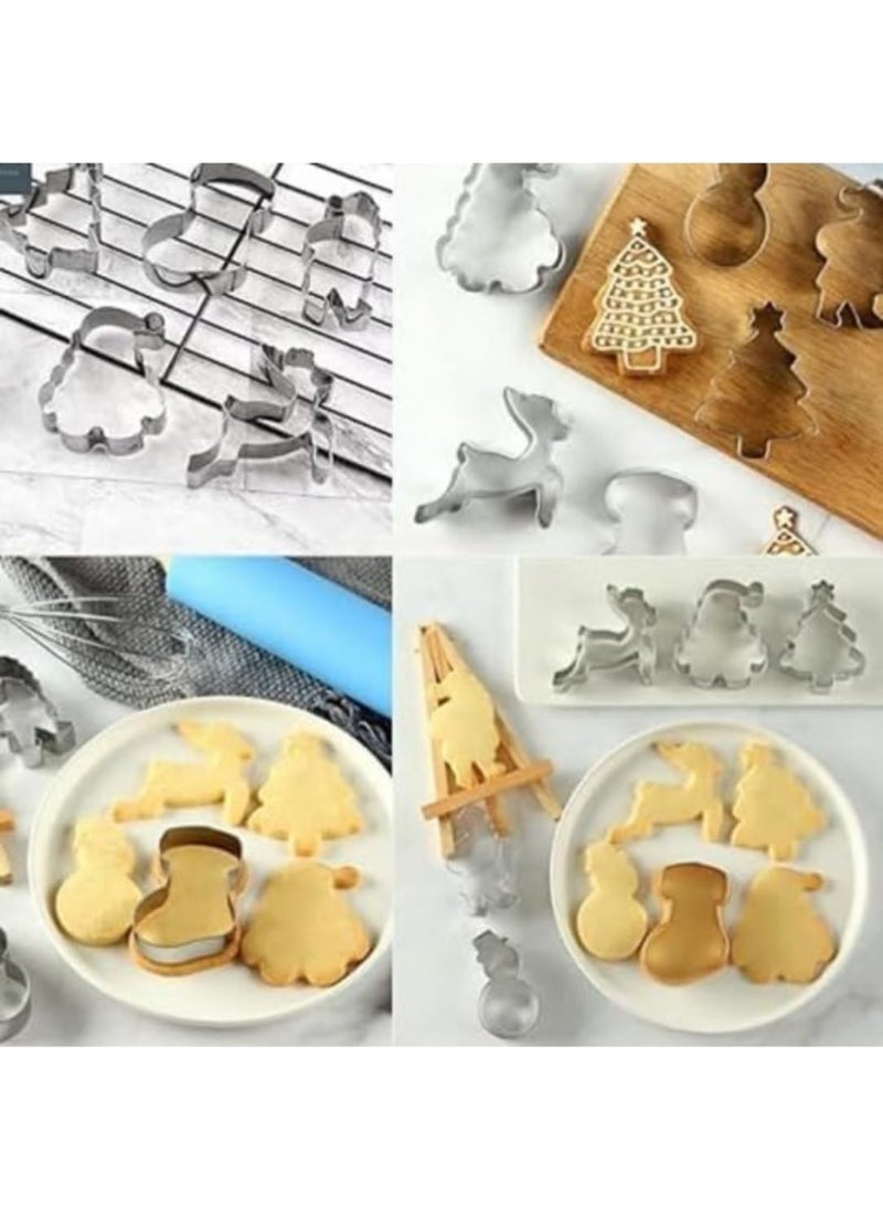 Marhaba traders 6 PCS Christmas Cookie Cutter Set Stainless Steel Holiday Cookie Cutters Xmas Tree, Gingerbread Man, Angel, Bell, Snowflake, Snowman - Image 4