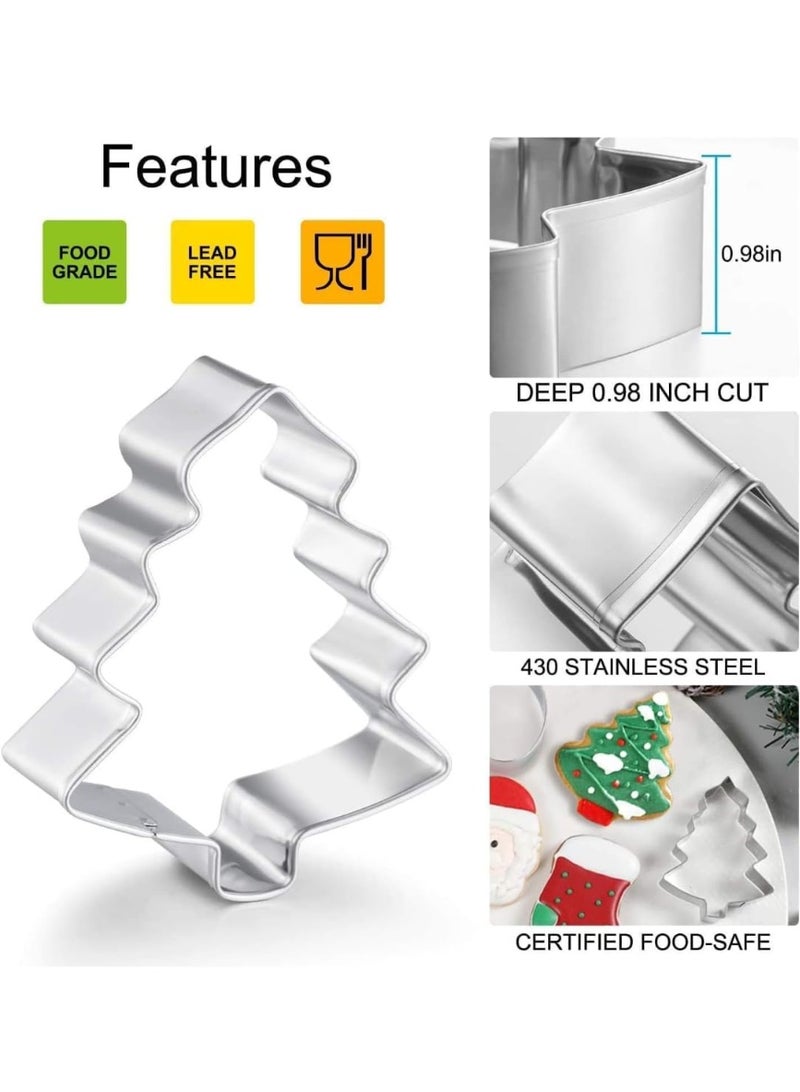 Marhaba traders 6 PCS Christmas Cookie Cutter Set Stainless Steel Holiday Cookie Cutters Xmas Tree, Gingerbread Man, Angel, Bell, Snowflake, Snowman - Image 3