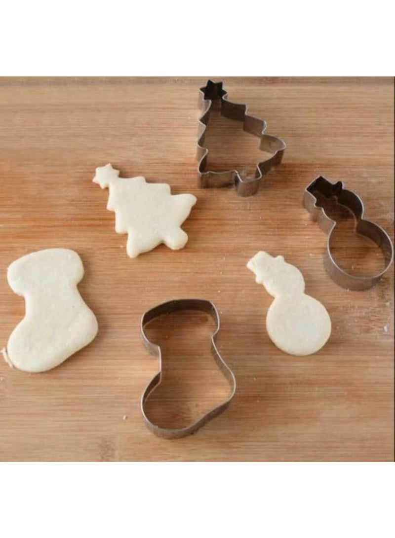 Marhaba traders 6 PCS Christmas Cookie Cutter Set Stainless Steel Holiday Cookie Cutters Xmas Tree, Gingerbread Man, Angel, Bell, Snowflake, Snowman - Image 5