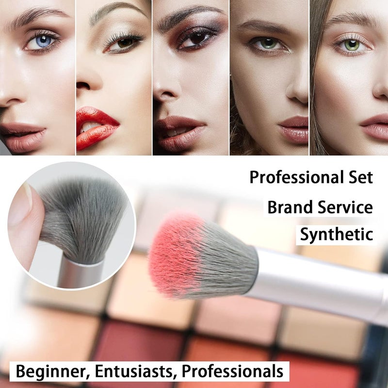 Raffaello ZOREYA Makeup Brushes - 15 Pcs Premium Bamboo Charcoal Infused Bristles Makeup Brush Set, Foundation Concealers Eye Shadows Make Up Brush,Eyeliner Brushes(White) - Image 2