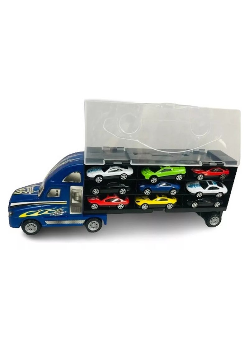 Friction Truck Toy Keeps 9 Cars Included Metallic  - Image 2