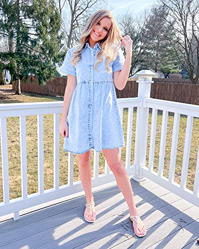 GRAPENT Summer Dresses for Women Casual Womens Dress for Fall Pregnancy Dresses for Summer Baby Shower Maternity Dress for Spring Photoshoot Color Roadknight Blue Size XL - Image 4