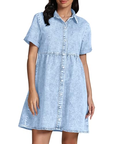 GRAPENT Summer Dresses for Women Casual Womens Dress for Fall Pregnancy Dresses for Summer Baby Shower Maternity Dress for Spring Photoshoot Color Roadknight Blue Size XL - Image 1