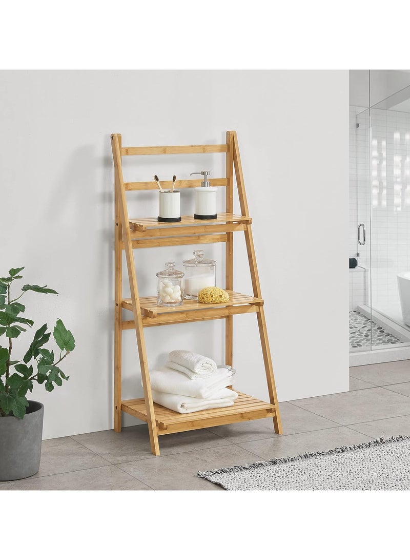DubaiGallery BAMBOO BATHROOM SHELF LADDER WITH 3 SHELVES - Image 4