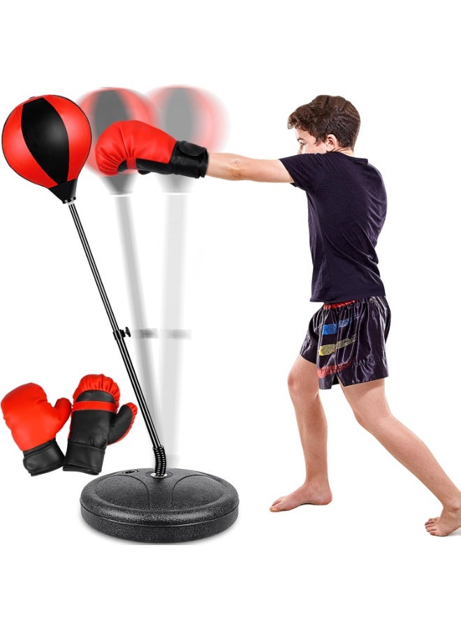 M.A&F's Punching Bag for Ages 3+ Years Old Kids, Boxing Bag Set with Boxing Gloves, Height Adjustable Punching Bag for Boys & Girls, Ideal Christmas Birthday Gift for Kids - Image 1