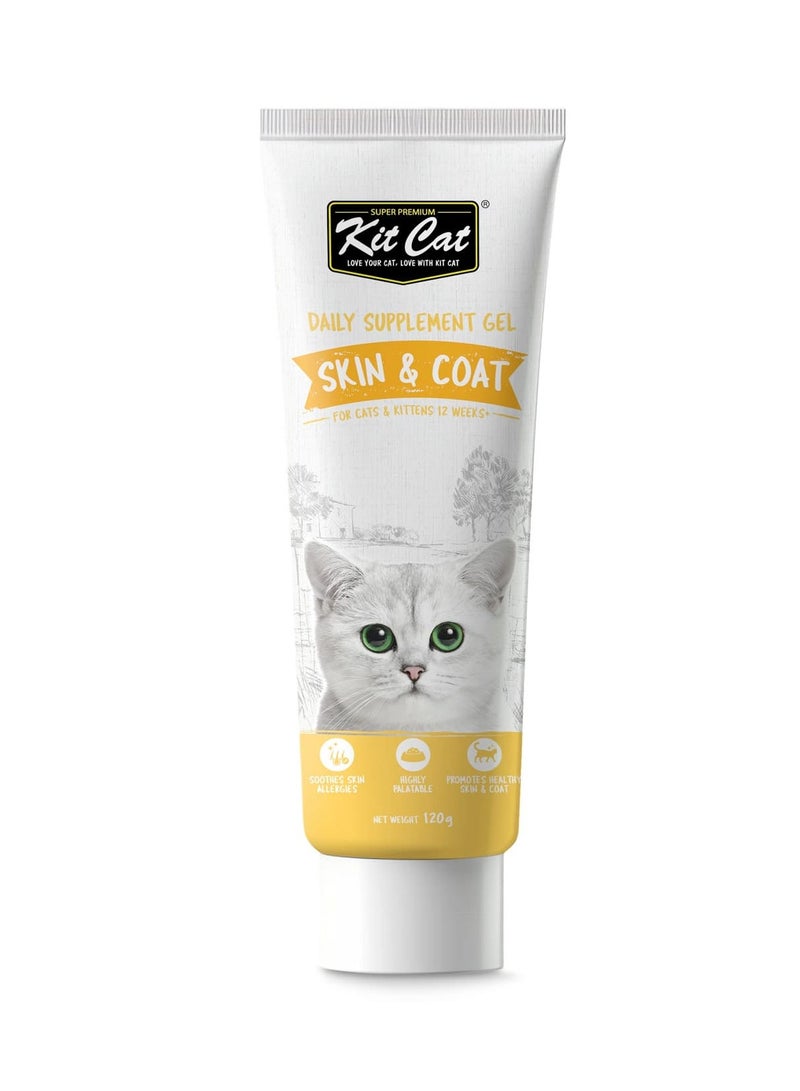 Kit Cat جل مكمل غذائي يومي للقطط والهريرات - للبشرة والفرو