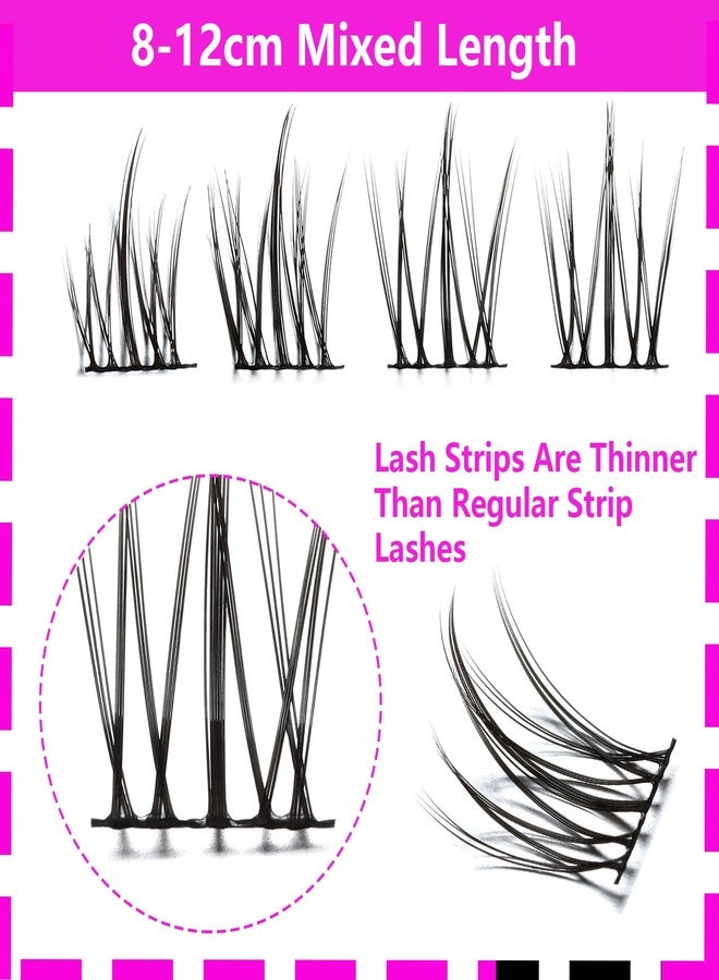 DSLONG Manga Lashes Natural Look Individual Lash Wispy Silky Anime Eyelashes Cluster Japanese Cosplay False Eyelashes Reusable, Look Like Extensions DIY At Home (Sunflower) - Image 4