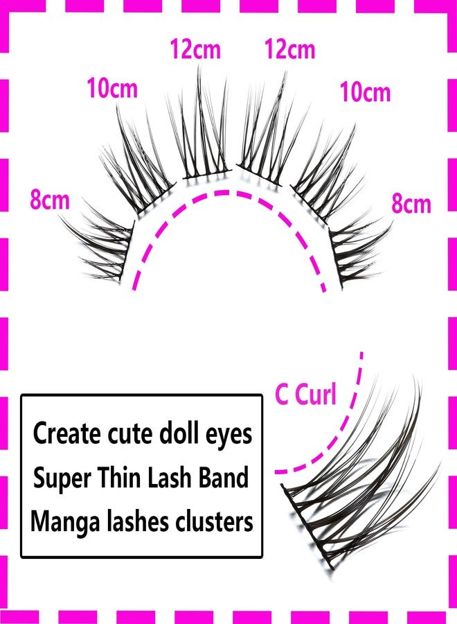 DSLONG Manga Lashes Natural Look Individual Lash Wispy Silky Anime Eyelashes Cluster Japanese Cosplay False Eyelashes Reusable, Look Like Extensions DIY At Home (Sunflower) - Image 3