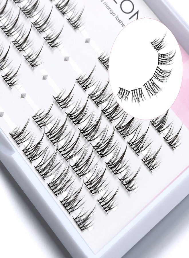 DSLONG Manga Lashes Natural Look Individual Lash Wispy Silky Anime Eyelashes Cluster Japanese Cosplay False Eyelashes Reusable, Look Like Extensions DIY At Home (Sunflower) - Image 5