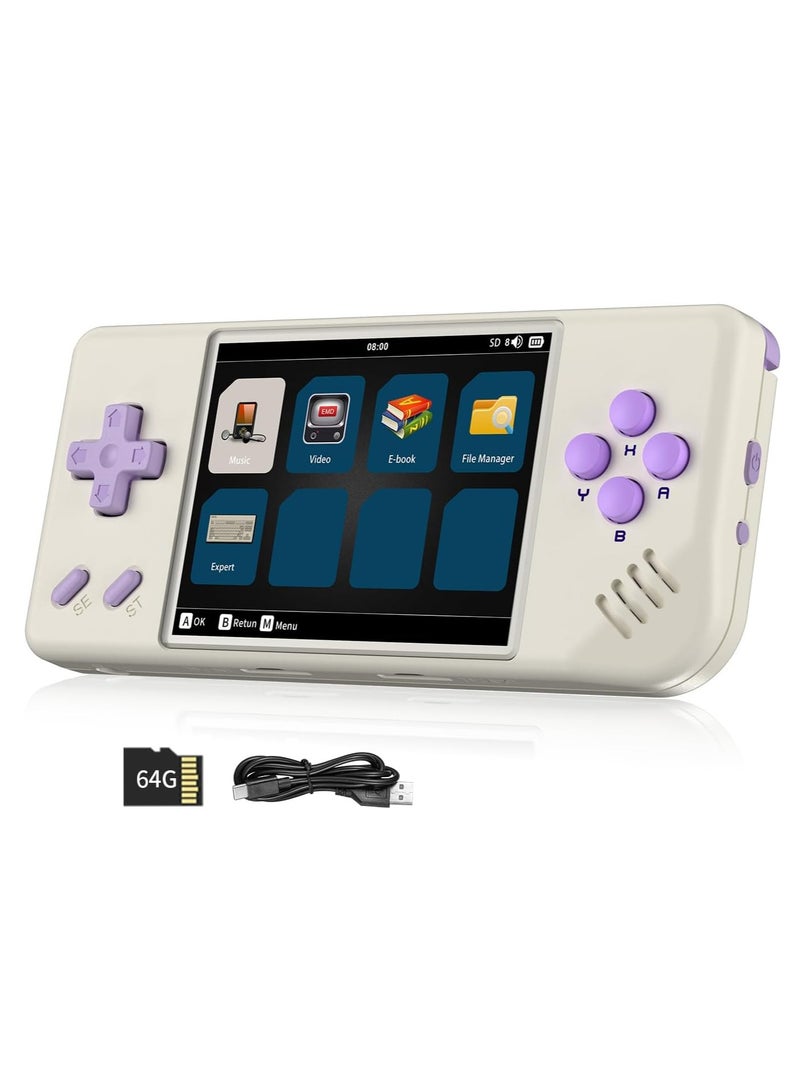 ANBERNIC  ANBERNIC RG28XX Handheld Game Console 2.83 inch 640*480 IPS Screen Linux System 3100mAh Video Retro Player Support HDMI Output TV 2.4G Wireless/Wired Controller Supports Music Video Player (White)  - Image 1
