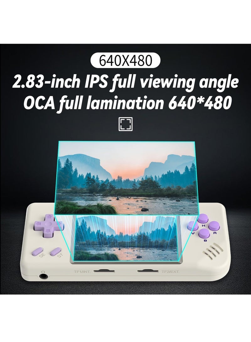 ANBERNIC  ANBERNIC RG28XX Handheld Game Console 2.83 inch 640*480 IPS Screen Linux System 3100mAh Video Retro Player Support HDMI Output TV 2.4G Wireless/Wired Controller Supports Music Video Player (White)  - Image 2