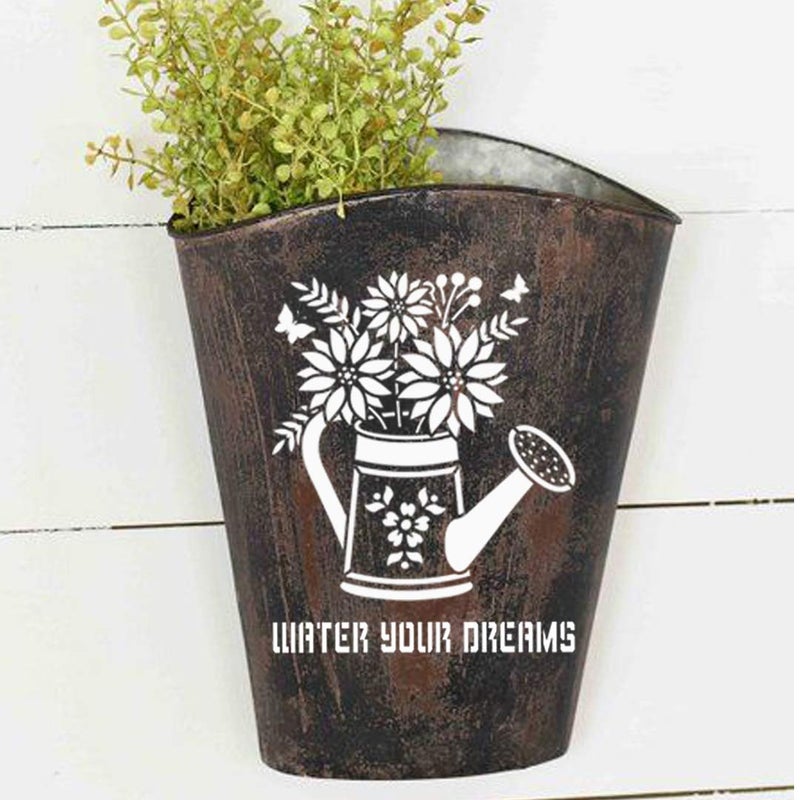 CrafTreat Quotes Stencils for Painting - Watering Can - Size: 6X6 Inches - Reusable Stencil for Quotes - Quotes Stencils for Craft and Art - Word Stencils for Painting - Quotes Stencils Small Size - Image 2