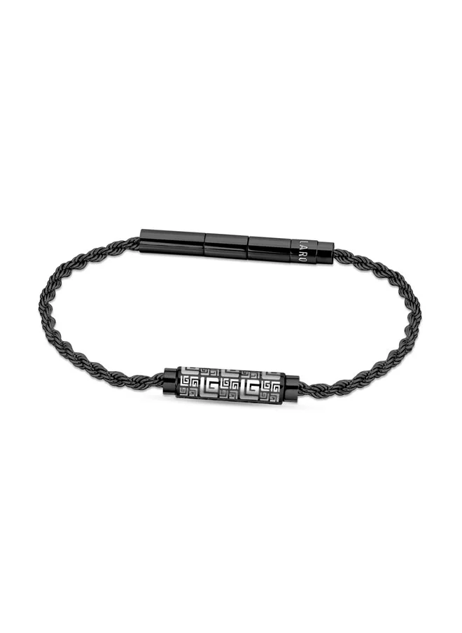 غاي لاروش Pierre Silver and Black Bracelet for Men