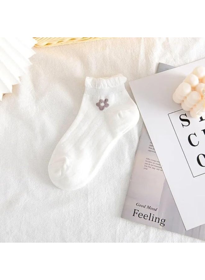 TRENDORA Women's Cotton Blend Ankle Socks, 5 Pairs + 1 Pair Gift, Mixed Colours, Plain Weave, Regular Size, Casual Comfort, Modern Style, Gift - Image 2