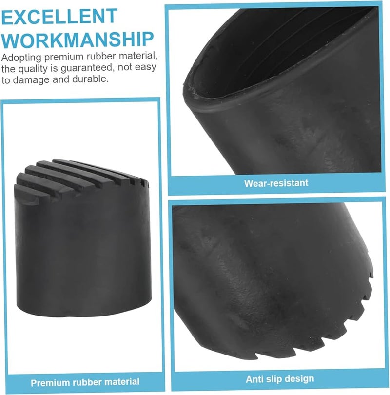 2Pcs Black Ladder Foot Protectors Non Slip Caps Enhance Stability Floor Protection - Image 5