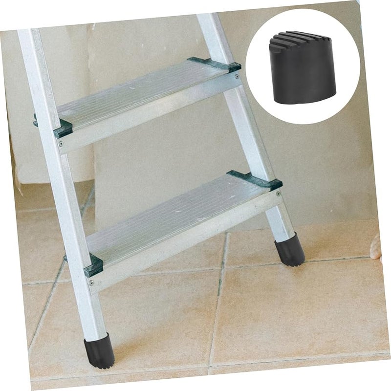 2Pcs Black Ladder Foot Protectors Non Slip Caps Enhance Stability Floor Protection - Image 4