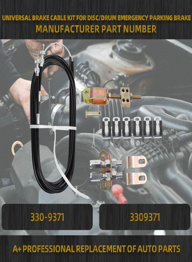 Dasbecan طقم كابلات فرامل الطوارئ الخلفية العالمية Dasbecan 330-9371، مناسب للفرامل القرصية/الأسطوانية، بطول 110 بوصة مع غلاف بطول 97 بوصة. بديل للرقم 140-14415-R - Image 2