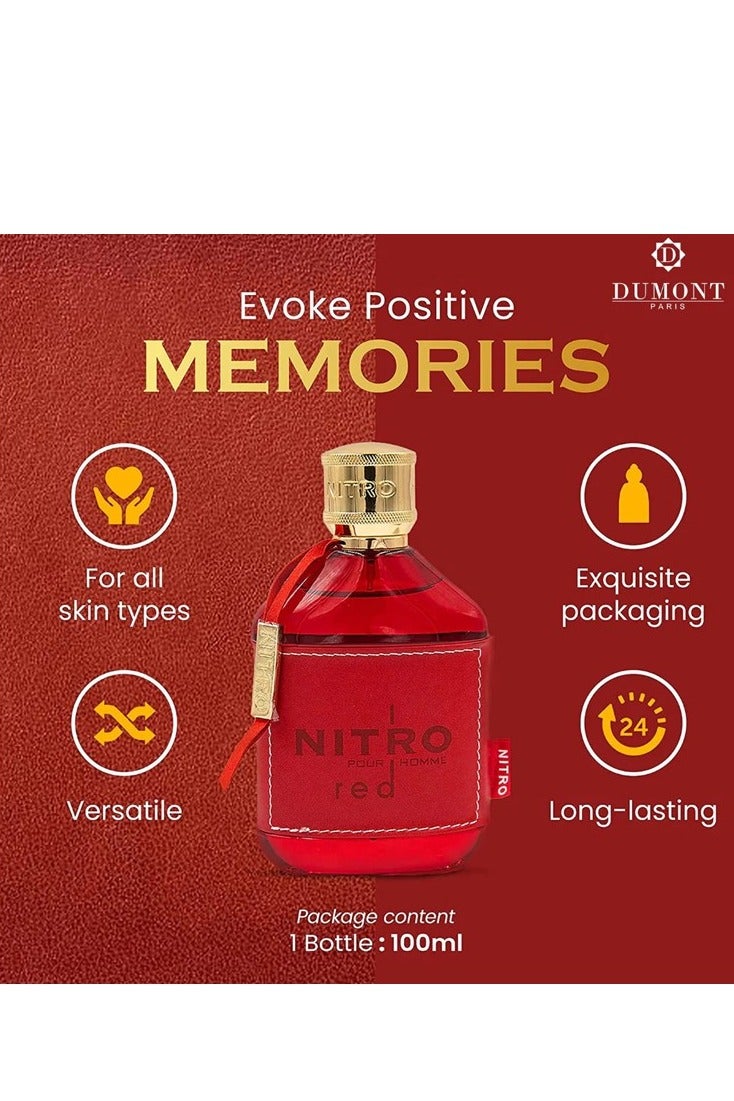 DUMONT PARIS Nitro Pour Homme Red Eau De Parfum 100ML - Image 2
