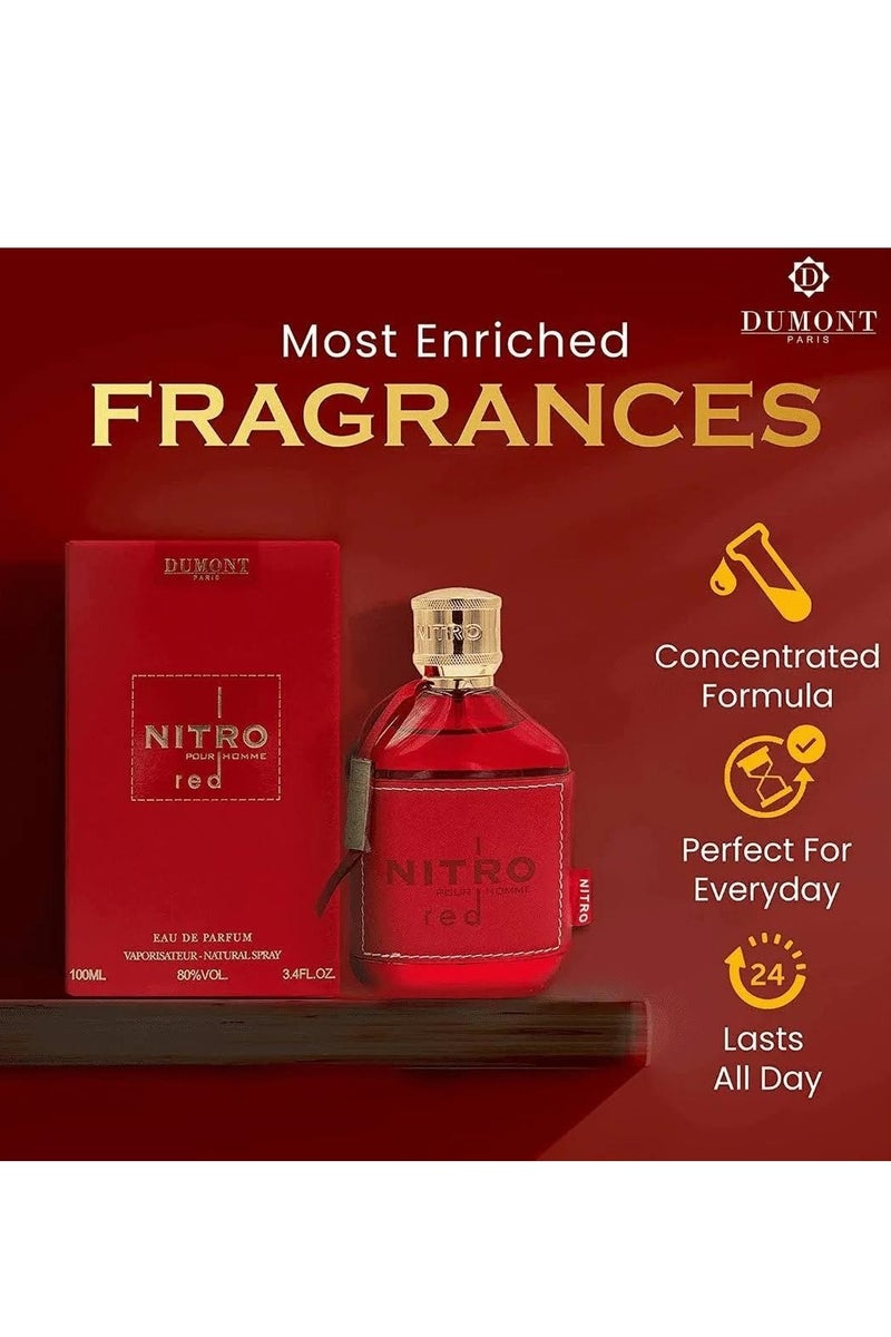 DUMONT PARIS Nitro Pour Homme Red Eau De Parfum 100ML - Image 3