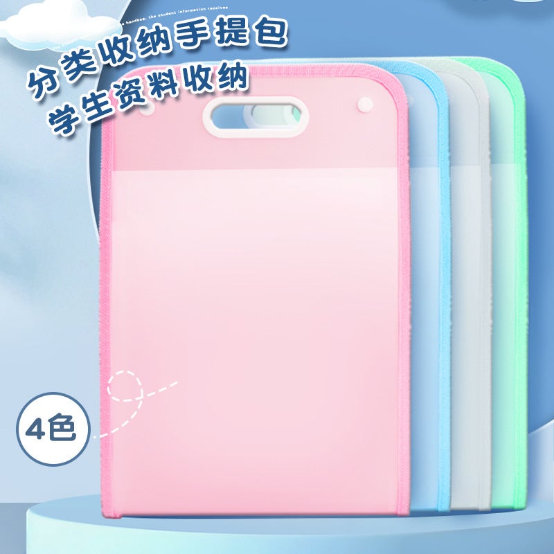 File Bag Multi-Layer Folder Student Learning Storage Artifact Large Capacity Book Clip Classification Test Paper Clip Organ Bag - Image 3