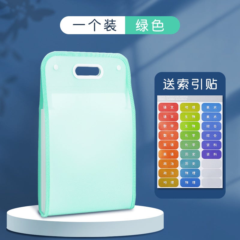 File Bag Multi-Layer Folder Student Learning Storage Artifact Large Capacity Book Clip Classification Test Paper Clip Organ Bag - Image 1