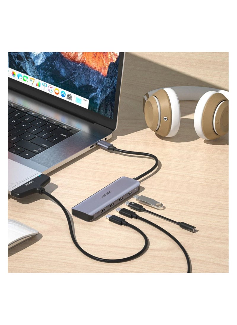 UNITEK USB-C Hub 4 Ports, Expand Your USB-C Connectivity , Allows you to connect multiple USB-C devices simultaneously. Enjoy fast data transfer speeds up to 5Gbps, perfect for USB-C flash drives, hard drives, and keyboards, compatible devices (MacBooks, iPad Pro, Windows laptops, Useful for versatility for professionals, students, and remote workers  - Image 2