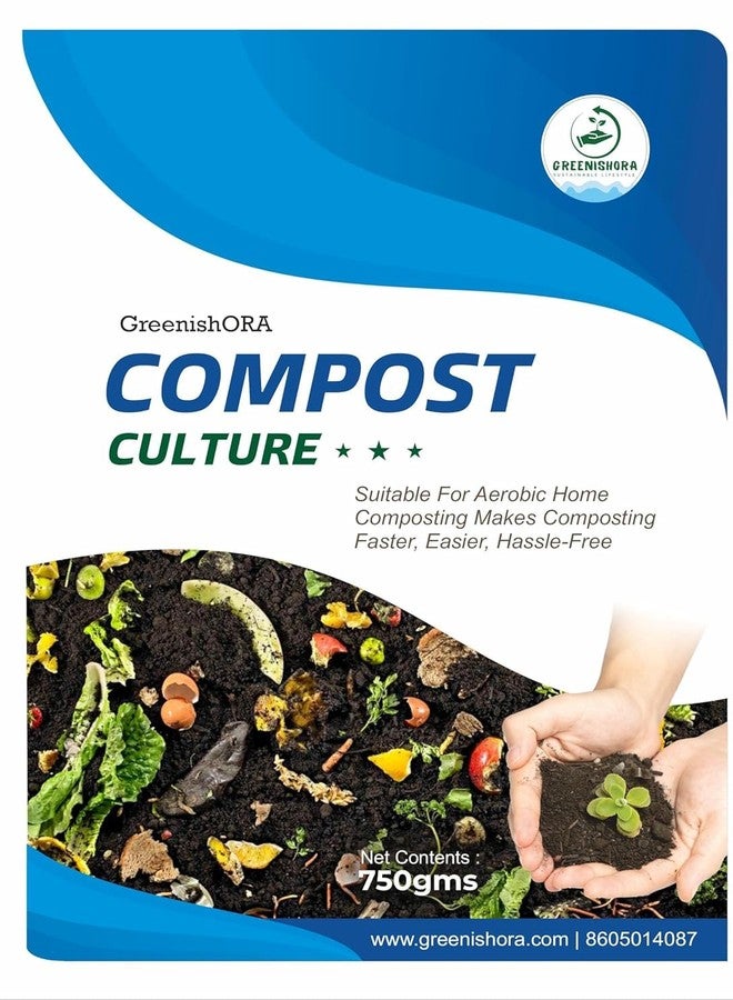 greenishORA مسحوق ثقافة صانع السماد الأخضر | مناسب للتسميد الهوائي المنزلي يجعل عملية التسميد أسرع وأسهل وخالية من المتاعب | يمنع الروائح الكريهة في السماد (750 جرام)  - Image 1