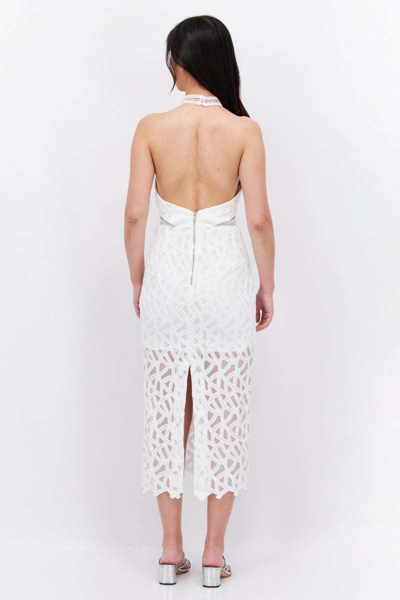 Bardot Women Embroidered Midi Dress, Ivory - Image 2
