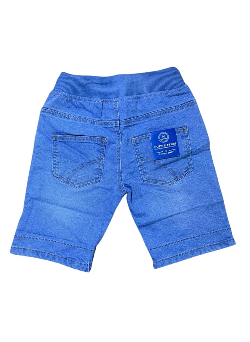 Kids Denim Elasticated Waist & Hem Contrast Short Pants - pzsku/ZA846AAFAA260455D4DDEZ/45/_/1737472287/81dd33bd-922d-4d0f-9b3d-c2eefae6b2dd