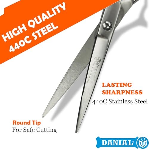 DANIAL High Carbon Razor Cut Stainless Steel Hair Cutting Scissors - Professional Barber Scissors for Men and Women - Ideal for Beard, Moustache, and Nose Trimming 7 INCH (MATT) - Image 5