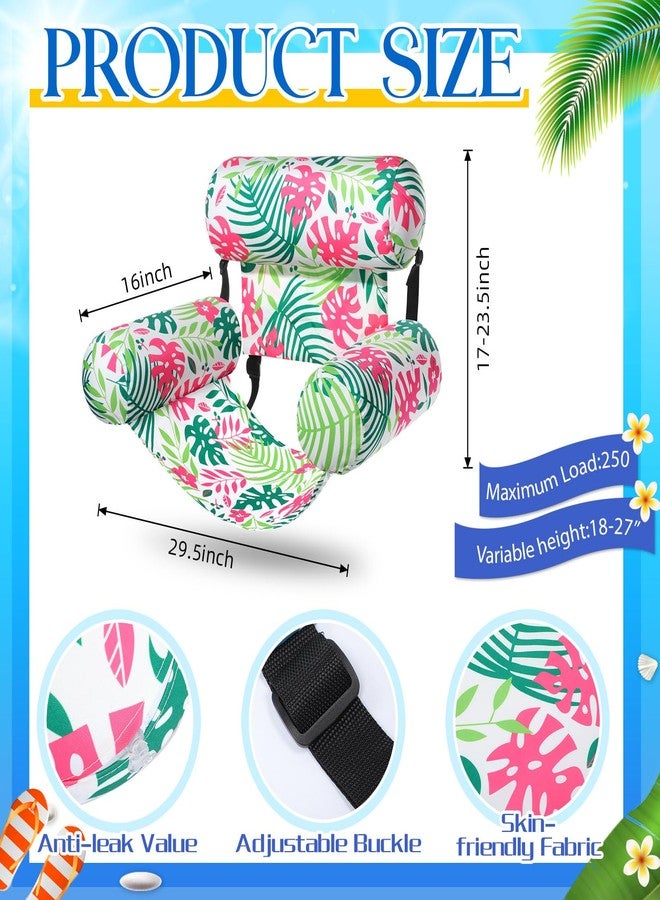 Lunmon Pool Chair Floats Adult Inflatable Aloha Floating Pool Chairs Water Float Lounger Adjustable Tropical Pattern Cloth Hammock Heavy Duty for Summer Water Beach Lake Party Fun(Pink) - Image 3
