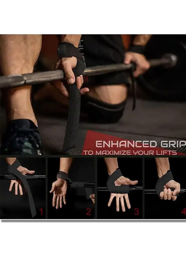 fdsport Lifting Wrist Straps Gym Wristbands for Weightlifting Pull Ups and Strength Training 2Pcs - Image 5