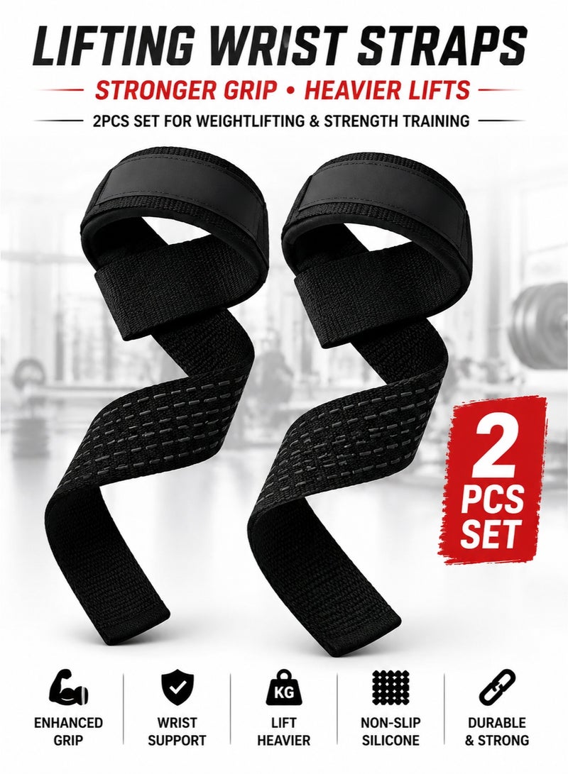 fdsport Lifting Wrist Straps Gym Wristbands for Weightlifting Pull Ups and Strength Training 2Pcs - Image 1