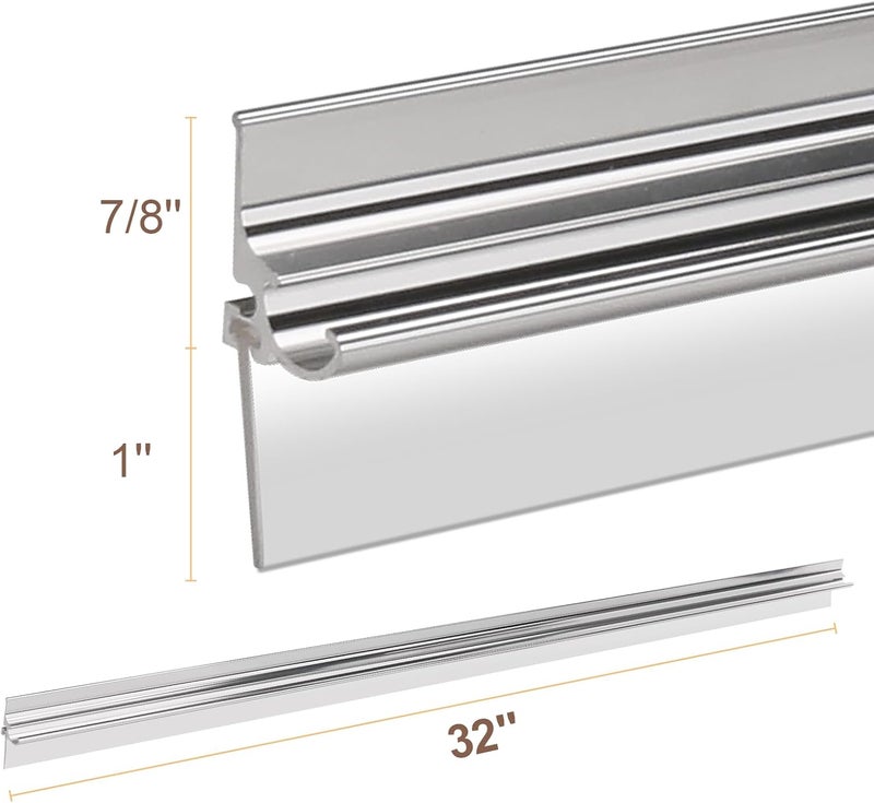 AQDD 32” Shower Door Drip Rail With Sweep compatible with Chrome Framed Shower Door Bottom for Sliding Glass Shower Doors bottom Replacement Parts - Image 3