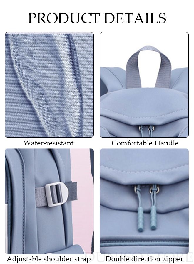 DUNISO Girl's School Backpack with Pencil Case Waterproof Book Bag with Compartments for Teen Girl Kid Students Elementary School Kids' School Bag With Large Capacity - Image 4